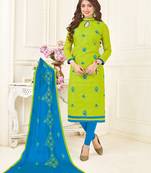 Light-green embroidered jacquard salwar