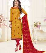 Orange embroidered jacquard salwar