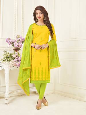 Yellow embroidered jacquard salwar 1