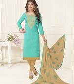 Green embroidered jacquard salwar
