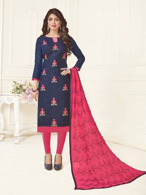 Blue embroidered jacquard salwar 1