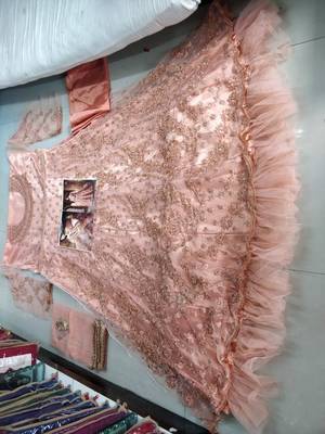 Orange embroidered santoon salwar 3