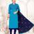 Sky-blue embroidered cotton poly salwar