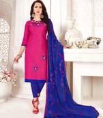 Pink embroidered cotton poly salwar
