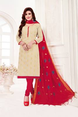 Cream embroidered banarasi brocade salwar 1