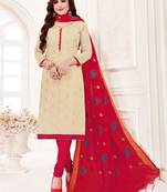 Cream embroidered banarasi brocade salwar