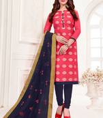 Coral embroidered banarasi brocade salwar