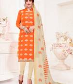 Orange embroidered banarasi brocade salwar