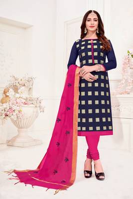 Navy-blue embroidered banarasi brocade salwar 1