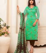 Light-green embroidered raw silk salwar