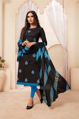 Black embroidered raw silk salwar 1