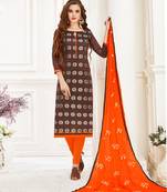 Brown embroidered banarasi brocade salwar