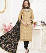 Beige embroidered banarasi brocade salwar