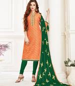 Peach embroidered banarasi brocade salwar