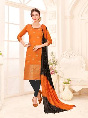 Orange embroidered banarasi silk salwar 1