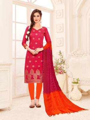 Pink embroidered banarasi silk salwar 1