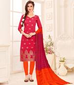 Pink embroidered banarasi silk salwar