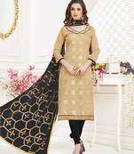 Beige embroidered banarasi brocade salwar