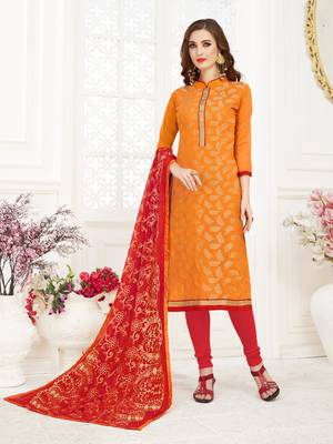 Orange embroidered banarasi brocade salwar 1