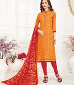 Orange embroidered banarasi brocade salwar