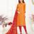 Orange embroidered banarasi brocade salwar