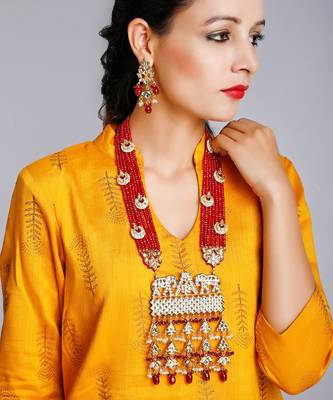 Long Kundan Neckpiece With Earrings 1