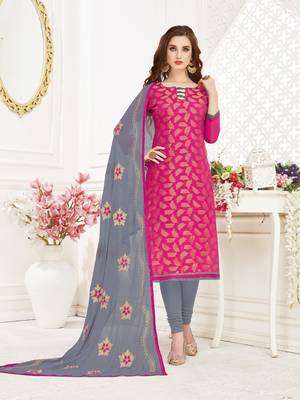 Dark-pink embroidered banarasi brocade salwar 1