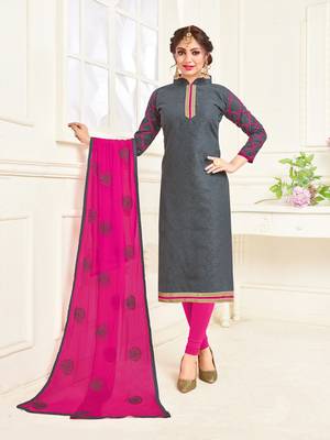 Grey embroidered jacquard salwar 1