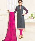 Grey embroidered jacquard salwar
