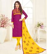 Purple embroidered jacquard salwar