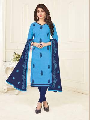 Blue embroidered jacquard salwar 1