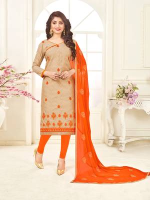 Beige embroidered jacquard salwar 1
