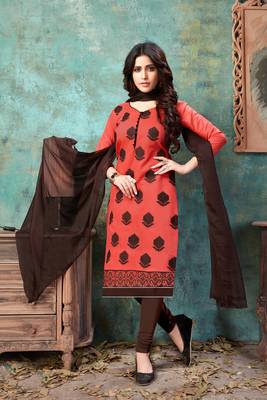 Coral embroidered chanderi salwar 1