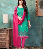 Green embroidered chanderi salwar