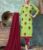 Light-green embroidered chanderi salwar
