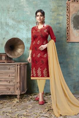 Maroon embroidered chanderi salwar 1