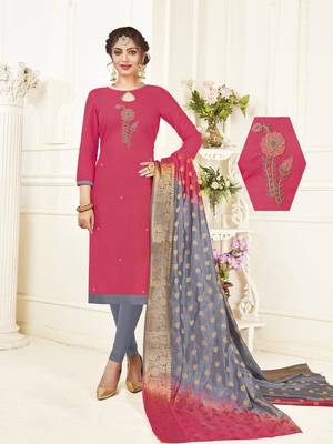 Pink embroidered cotton poly salwar 1
