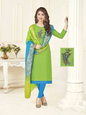 Green embroidered cotton poly salwar 1