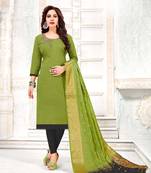 Green embroidered cotton poly salwar