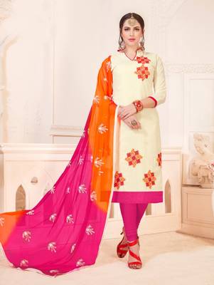White embroidered cotton poly salwar 1