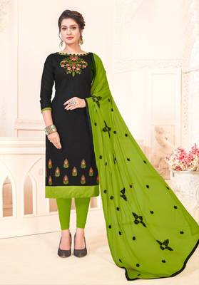 Black embroidered cotton poly salwar 1