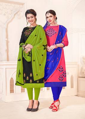 Black embroidered cotton poly salwar 2