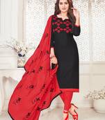 Black embroidered cotton poly salwar