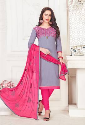 Grey embroidered cotton poly salwar 1