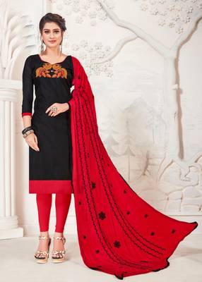Black embroidered raw silk salwar 1