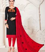 Black embroidered raw silk salwar