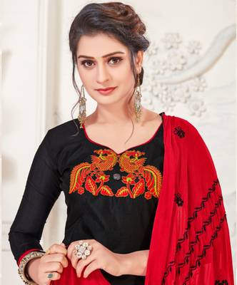 Black embroidered raw silk salwar 2