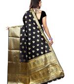 Black Woven Cotton Silk Saree With Blouse