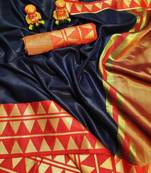 Women'S Designer Blue Banarasi Kanjivaram Saree With Designer Blouse