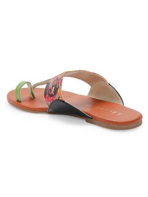 Women Ethnic Elephant Print Kolhapuri Shoes 3